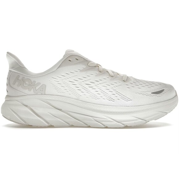 NIB HOKA ONE WOMEN'S CLIFTON 8 RUNNING ATHLETIC SNEAKERS WHITE SZ 9 - Picture 2 of 7